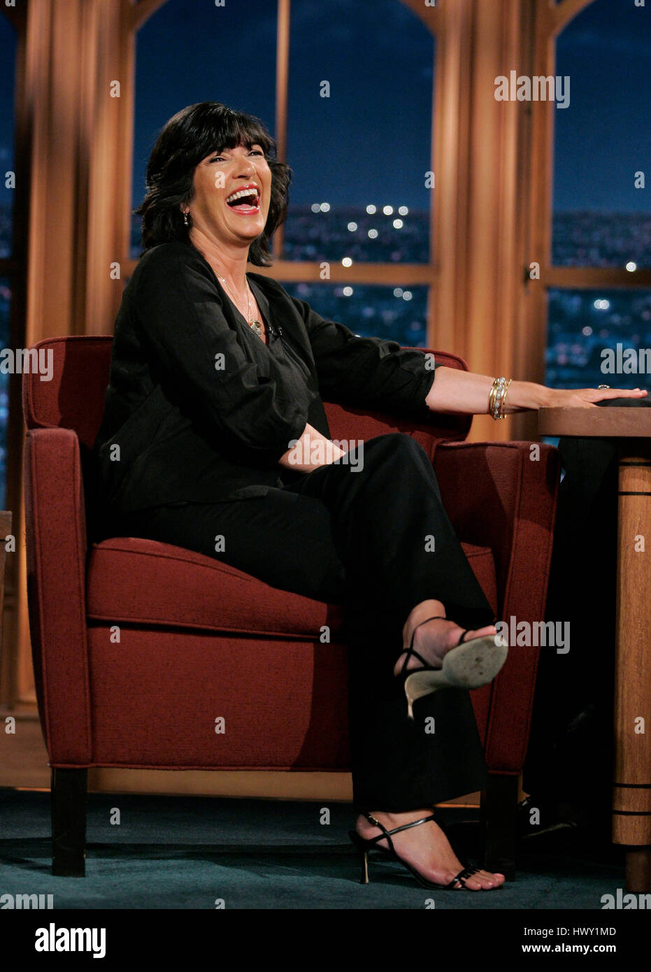 Christiane Amanpour during a segment of 'The Late Late Show with Craig Ferguson' at CBS Television City in Los Angeles, California, on July 28, 2009. Photo by Francis Specker Stock Photo