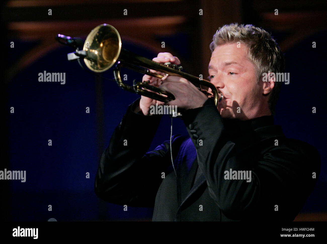 Trumpeter Chris Botti performs during a segment of 'The Late Late Show ...