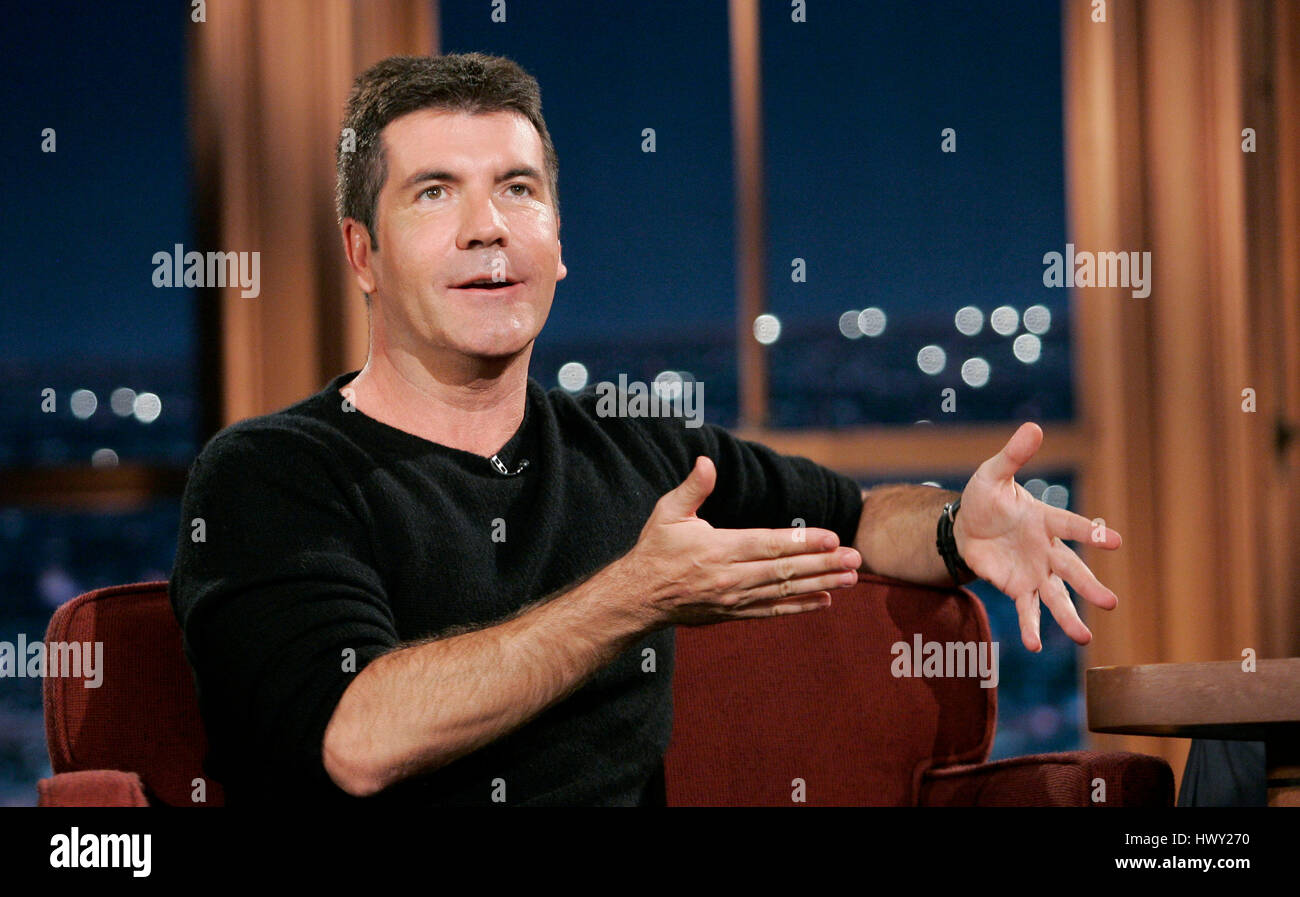 Simon Cowell during a segment of 'The Late Late Show with Craig Ferguson' at CBS Television City in Los Angeles, California, on April 20, 2009. Photo by Francis Specker Stock Photo
