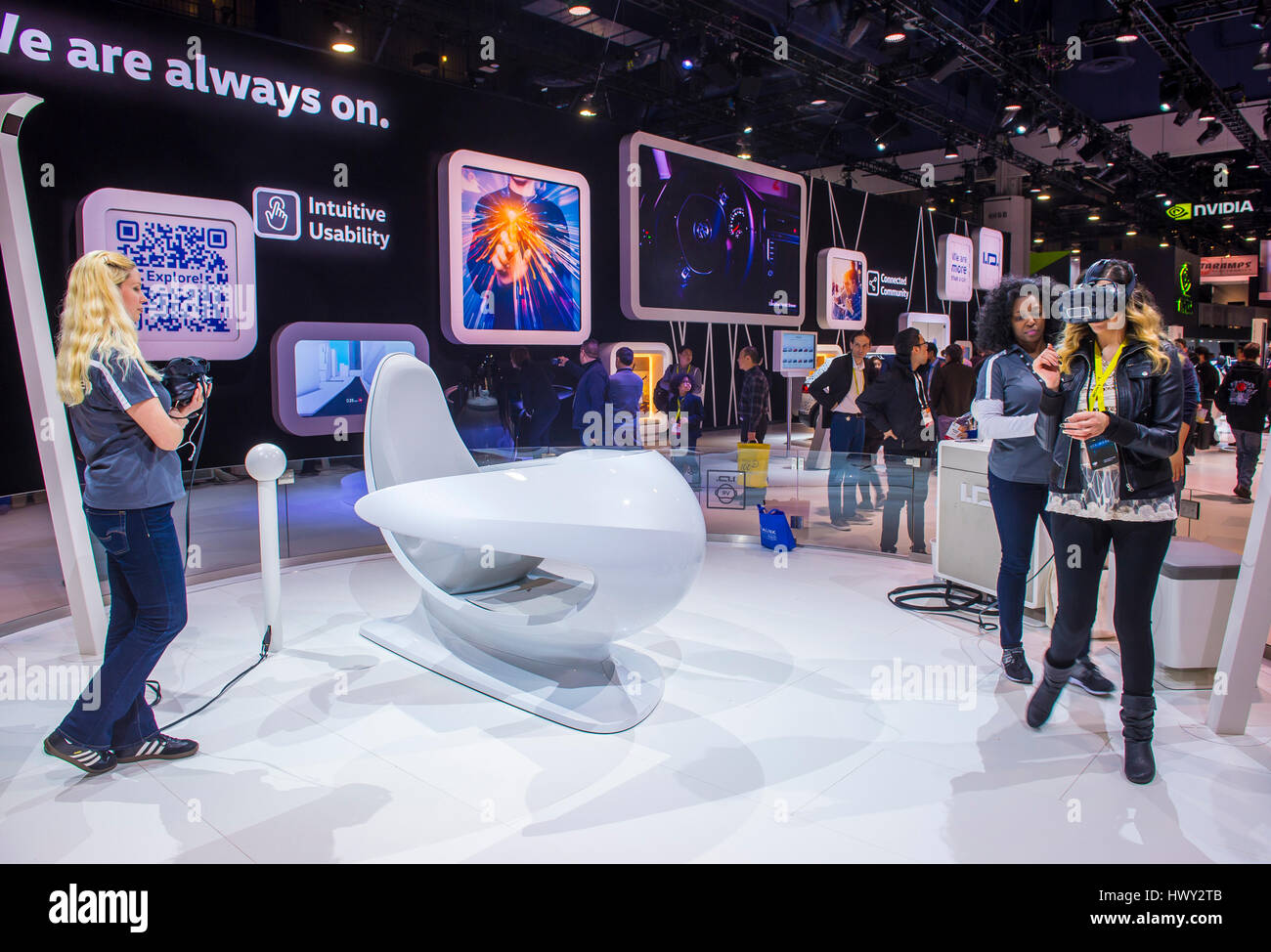 LAS VEGAS JAN 08 Virtual reality demonstration at the Volkswagen