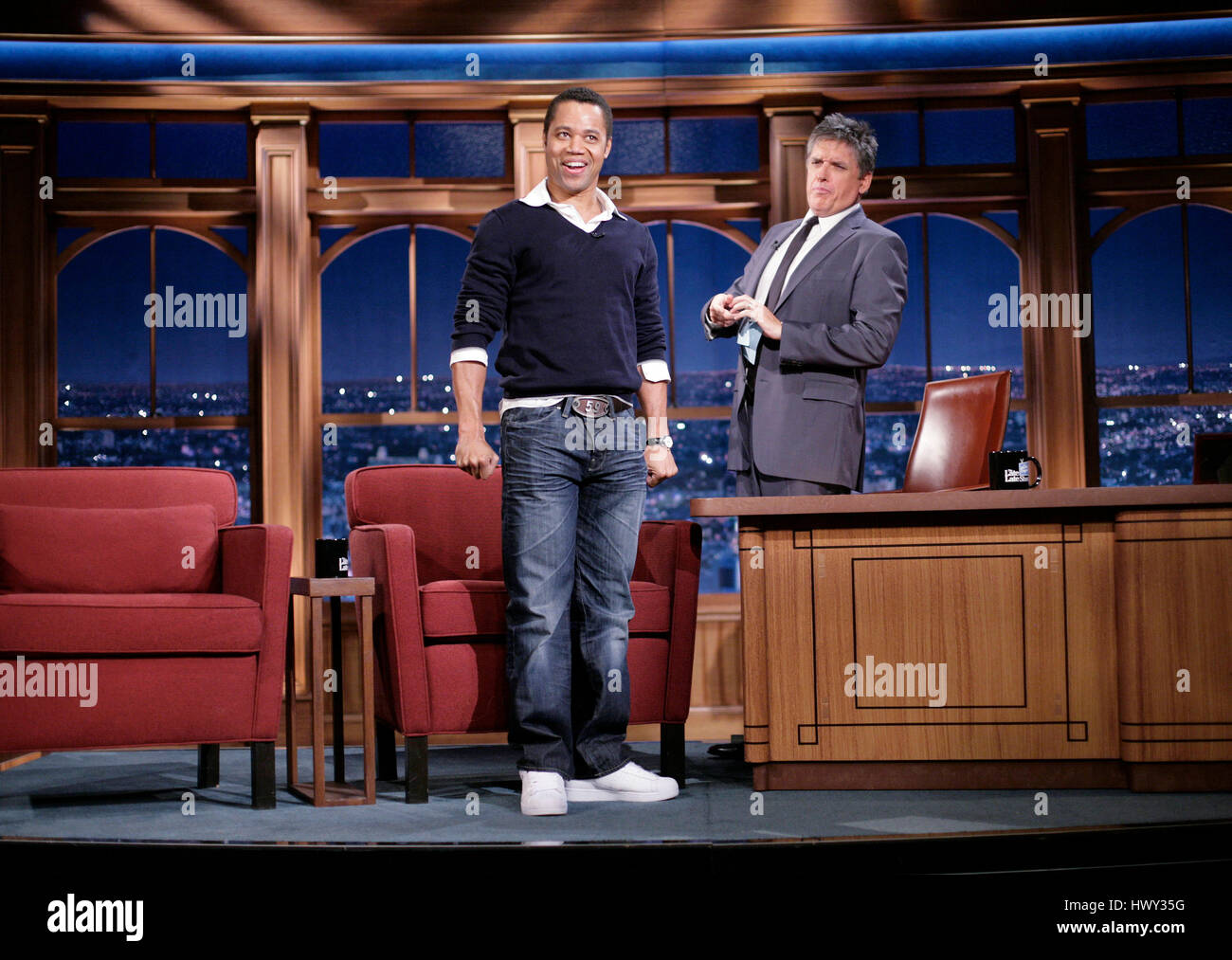Actor Cuba Gooding Jr. , left, with host Craig Ferguson during a
