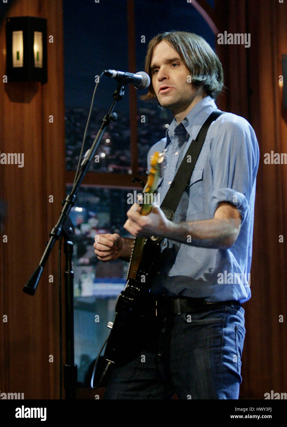 The band, 'Death Cab For Cutie',  with Ben Gibbard on lead vocals performs during a segment of 'The Late Late Show with Craig Ferguson' at CBS Television City in Los Angeles on Friday, Dec. 12, 2008. Photo by Francis Specker Stock Photo