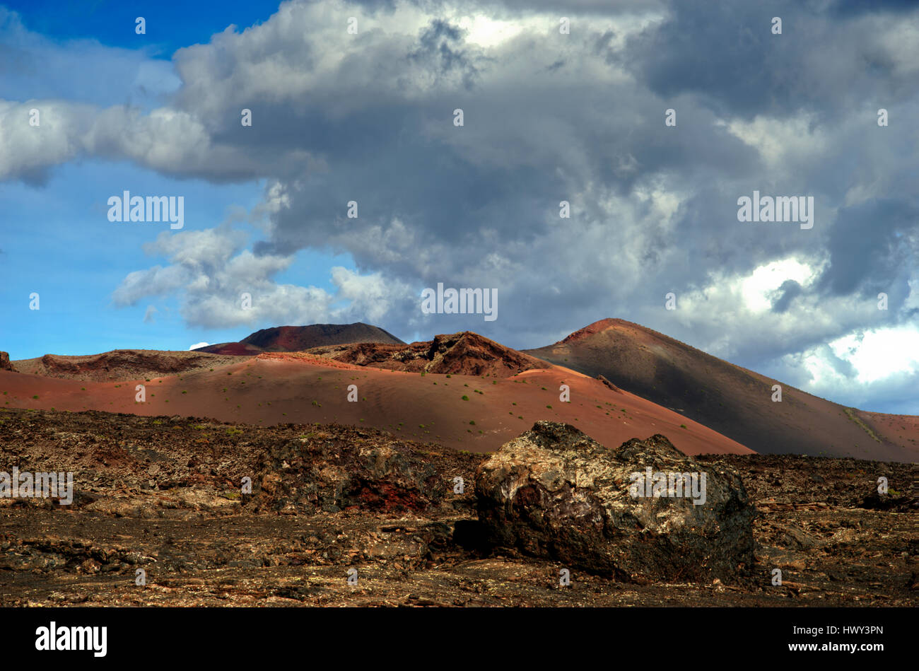 archaic vulcan landscape of Lanzarote Stock Photo
