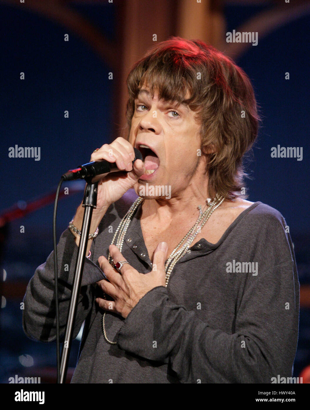 The band, 'New York Dolls' with David Johansen on lead vocals, perform during a segment of 'The Late Late Show with Craig Ferguson' at CBS Television City in Los Angeles on Tuesday, Oct. 28, 2008. Photo by Francis Specker Stock Photo