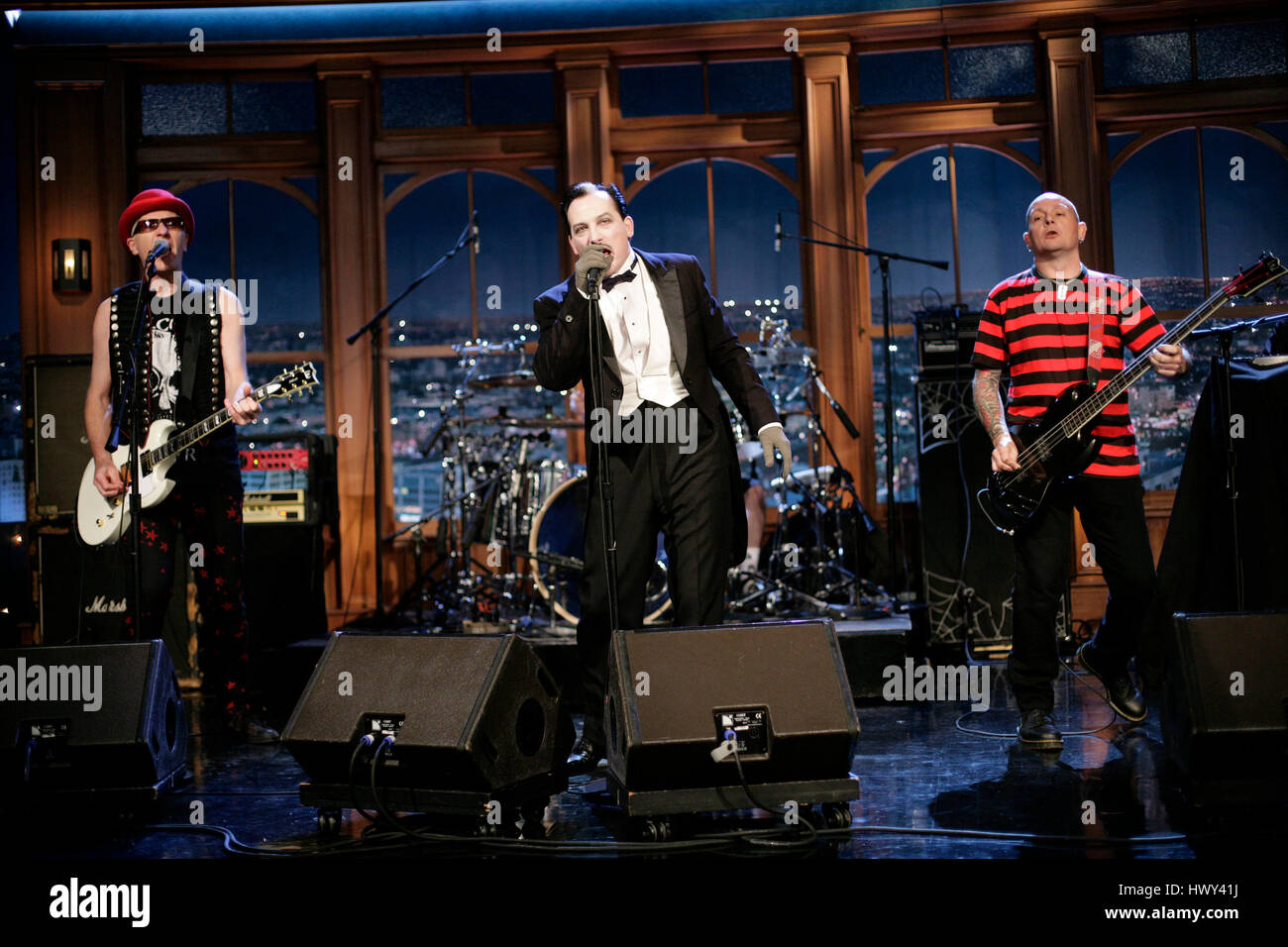 The punk band, 'The Damned" with members, Dave Vanian on lead vocals