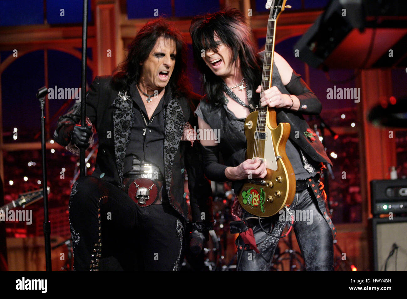 Alice Cooper during a segment of 'The Late Late Show with Craig Ferguson' at CBS Television City on Sept.10, 2008 in Los Angeles, California. Photo by Francis Specker Stock Photo