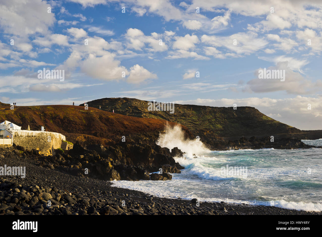 natural seaside scenery at El Golfo, Lanzarote Stock Photo