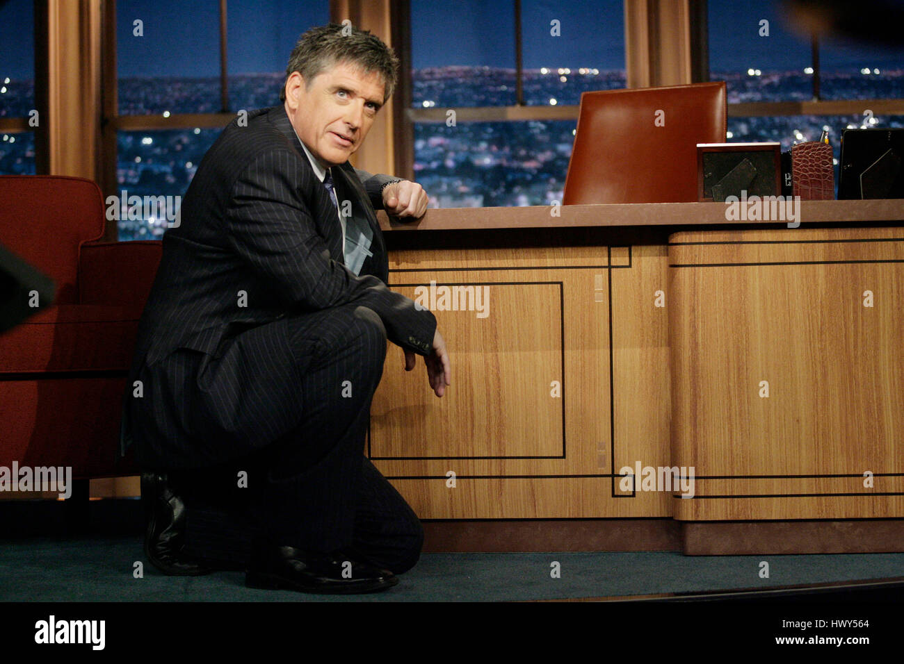 Host Craig Ferguson shows off his new desk during a segment of 'The Late  Late Show with Craig Ferguson' at CBS Television City on June 2, 2008 in  Los Angeles, California. Photo, image size:1300x956