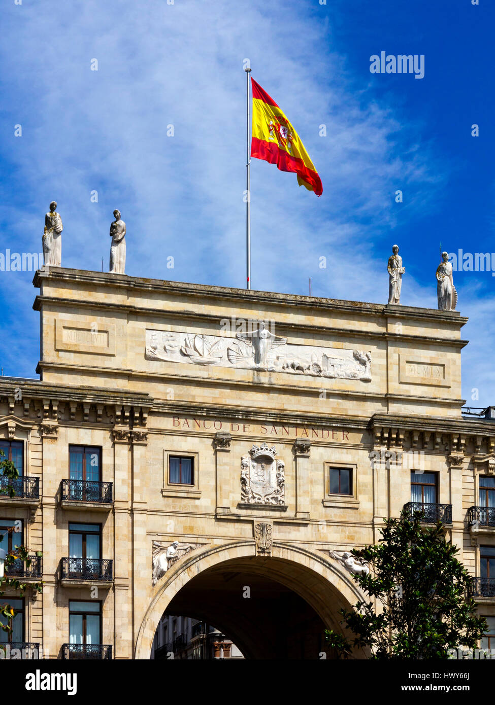 Banco de Santander building in central Santander Cantabria northern Spain Stock Photo