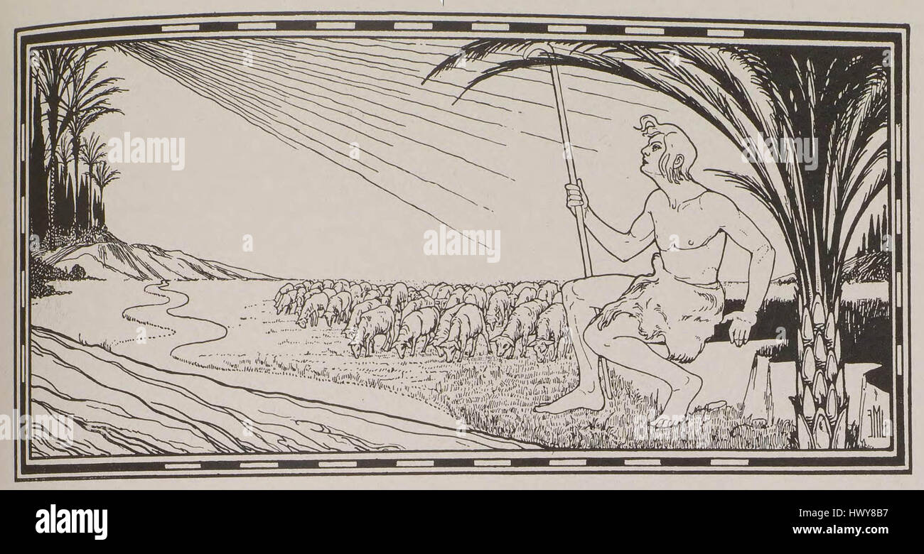 'Abel der Hirte' is a biblical figure, often depicted as the shepherd ...