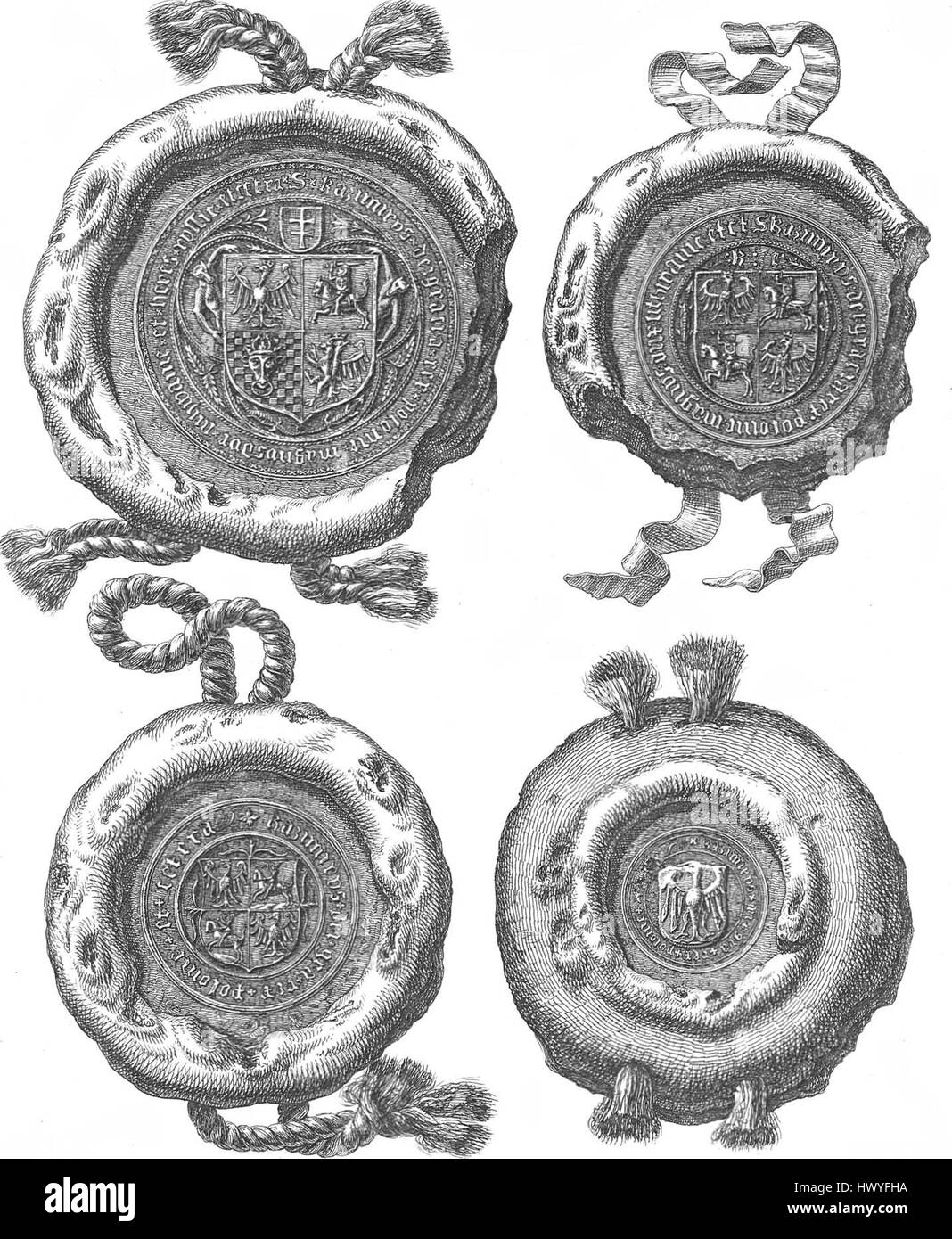 Casimir IV Jagiellon seals Stock Photo