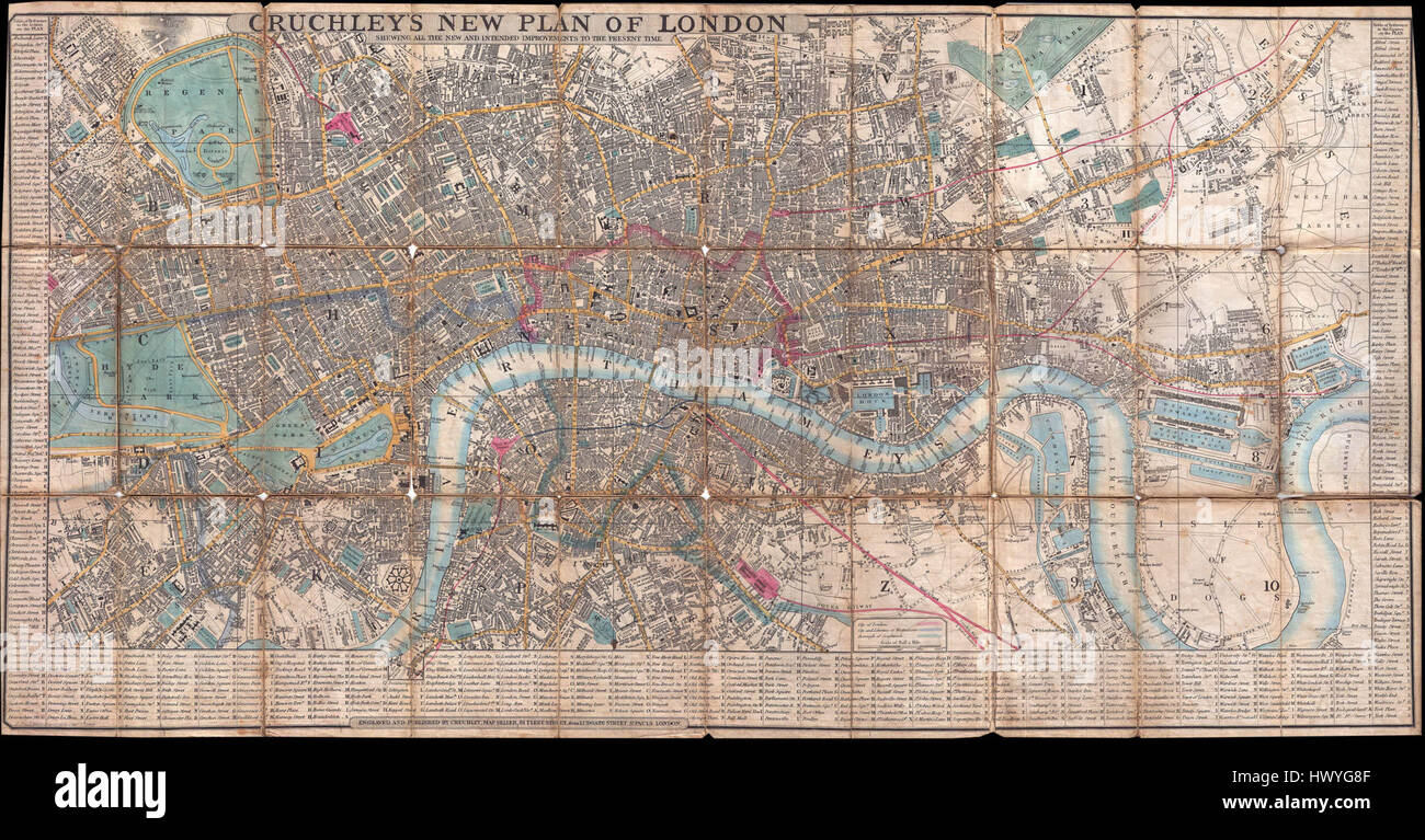 Map of london 19th century hi-res stock photography and images - Alamy