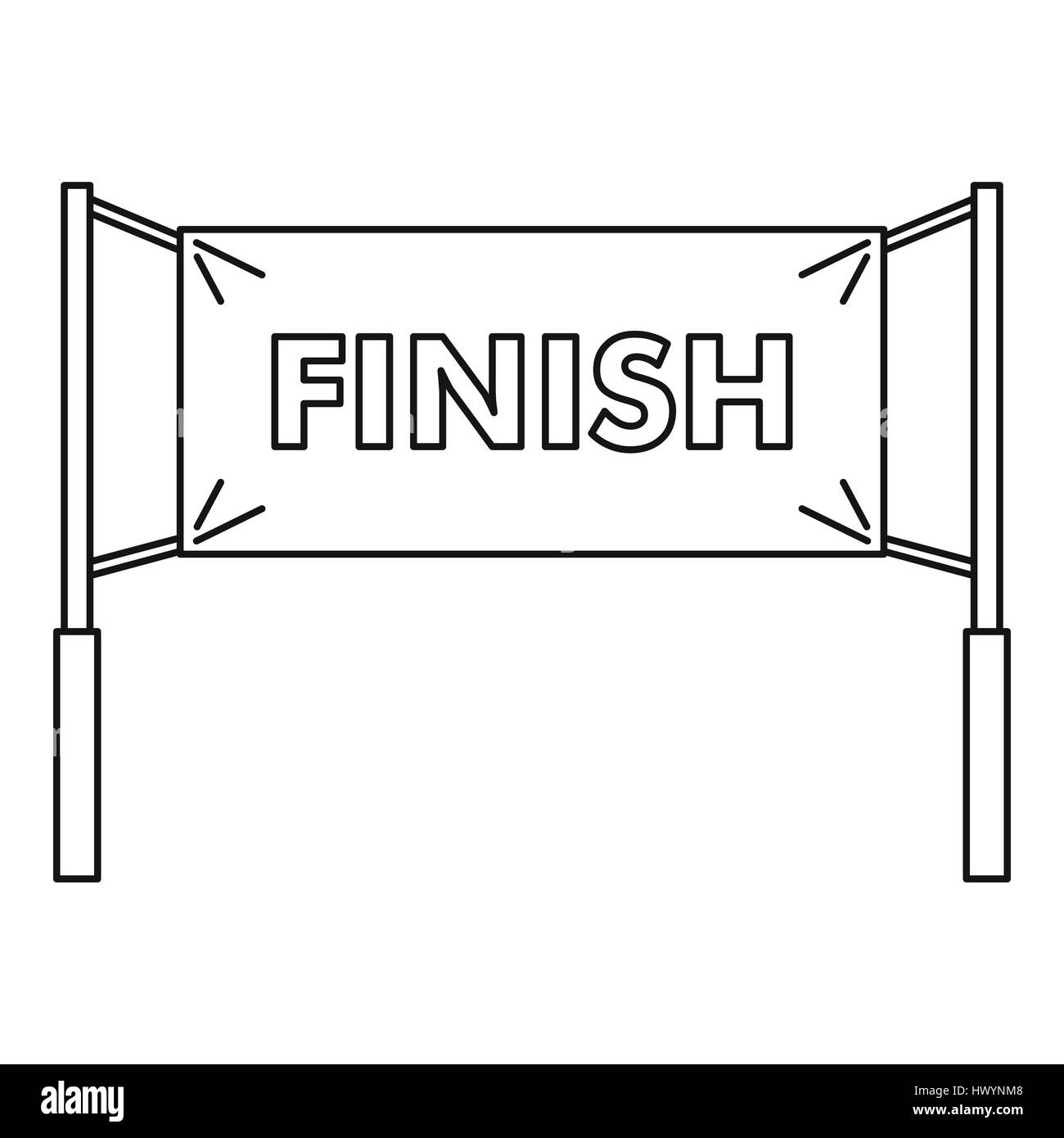 Finish line icon, outline style Stock Vector Image & Art Alamy