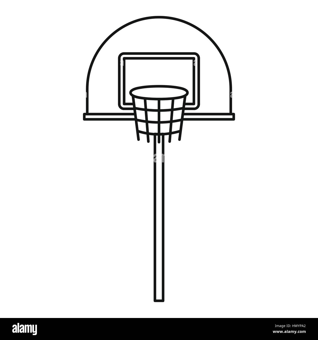 Outdoor basketball hoop icon, outline style Stock Vector