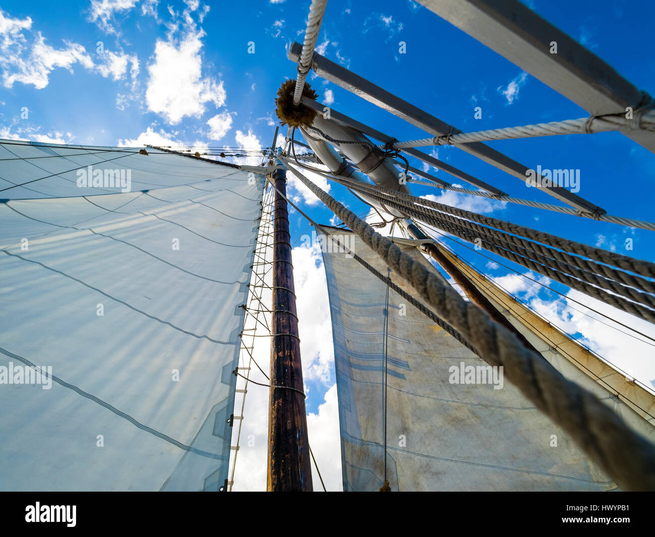 Mast of a historical sailing ship Stock Photo Alamy