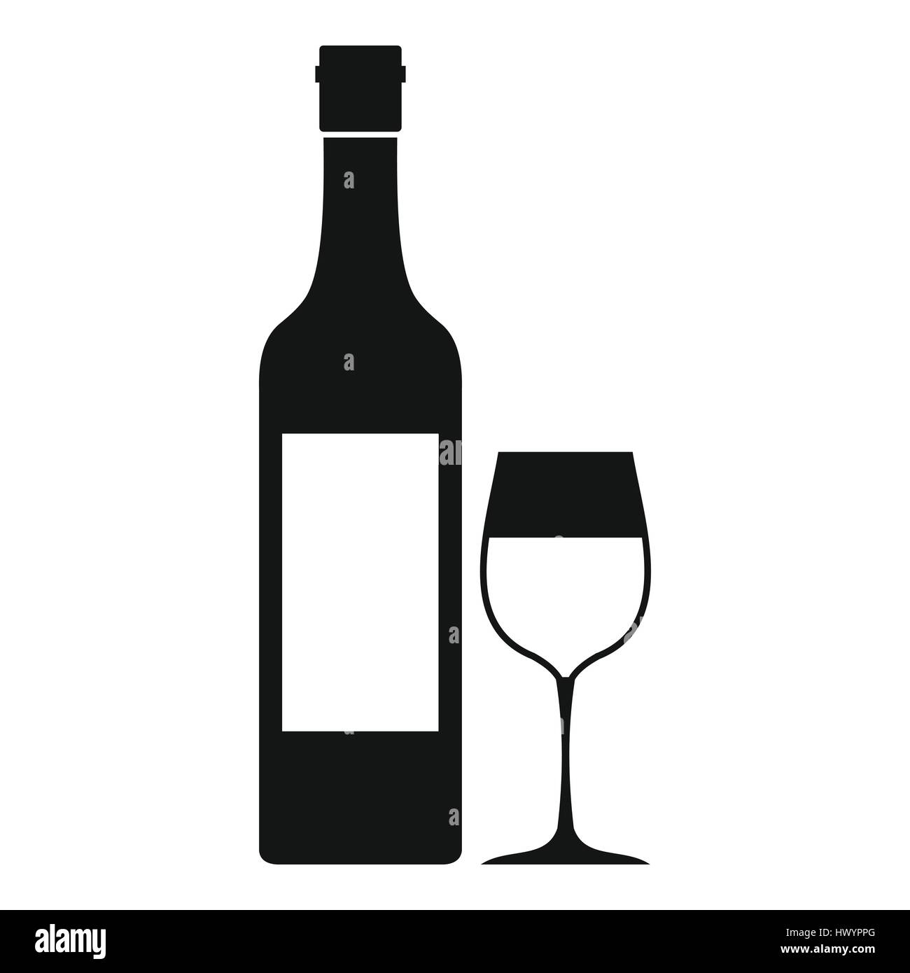 Bottle of wine icon, simple style Stock Vector Image & Art - Alamy