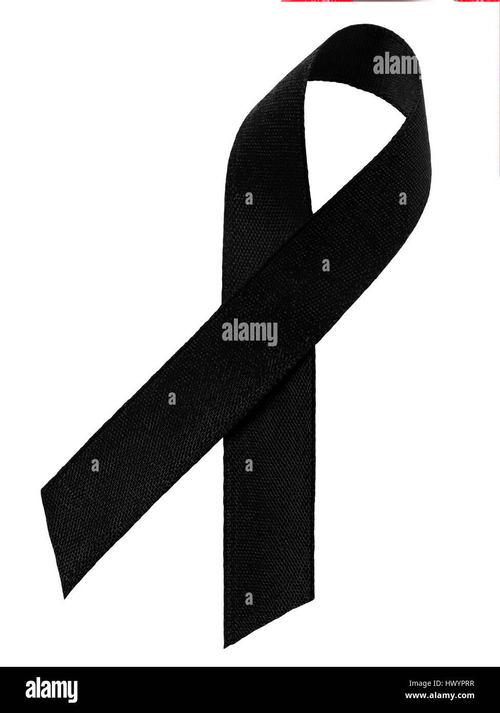Black awareness ribbon isolated on white background Stock Photo Alamy