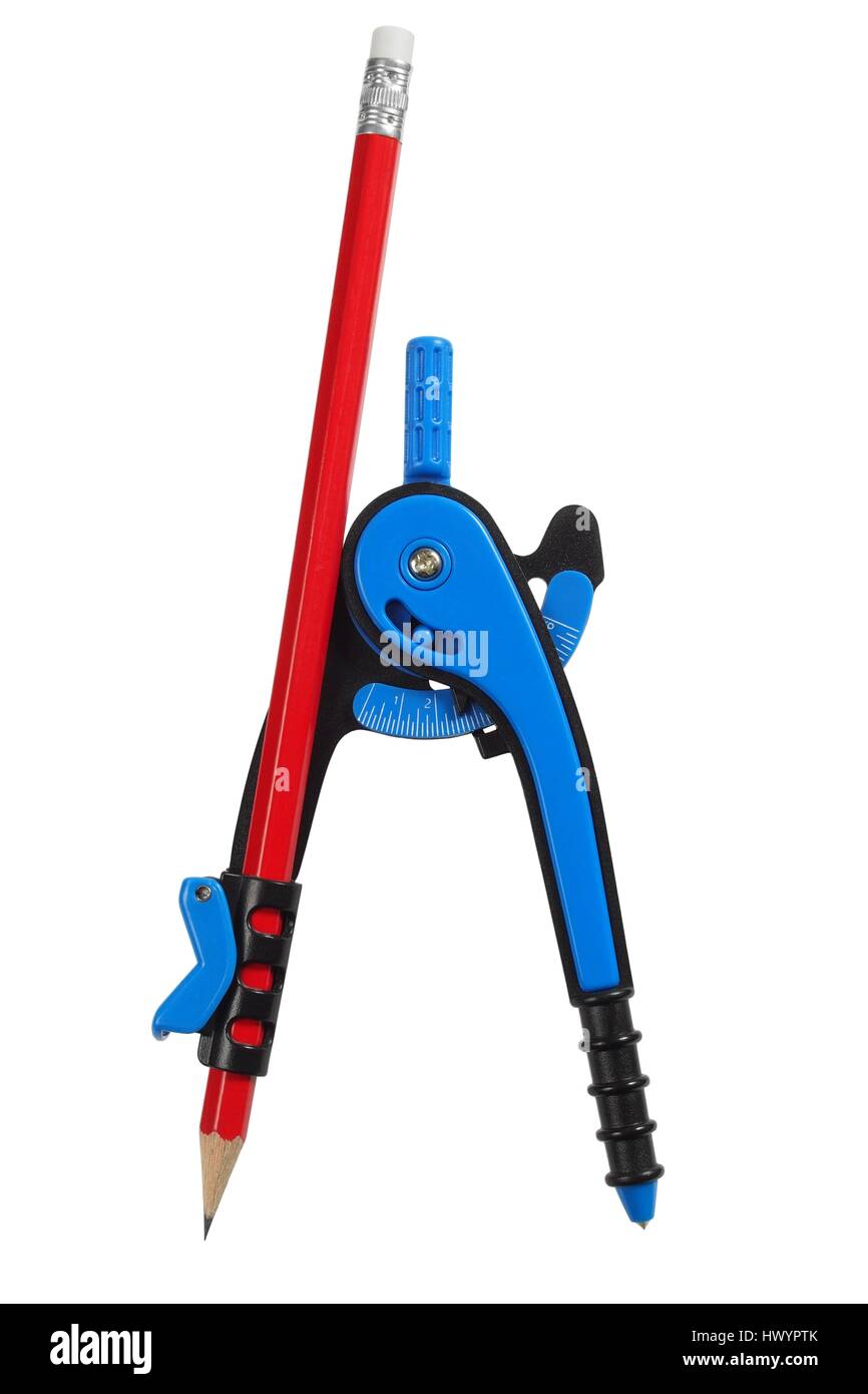 Drawing compasses with pencil isolated on white background Stock Photo ...