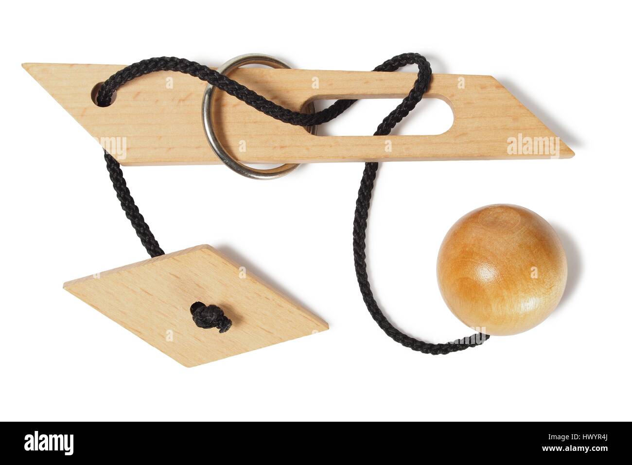 Wooden puzzle on white background Stock Photo - Alamy