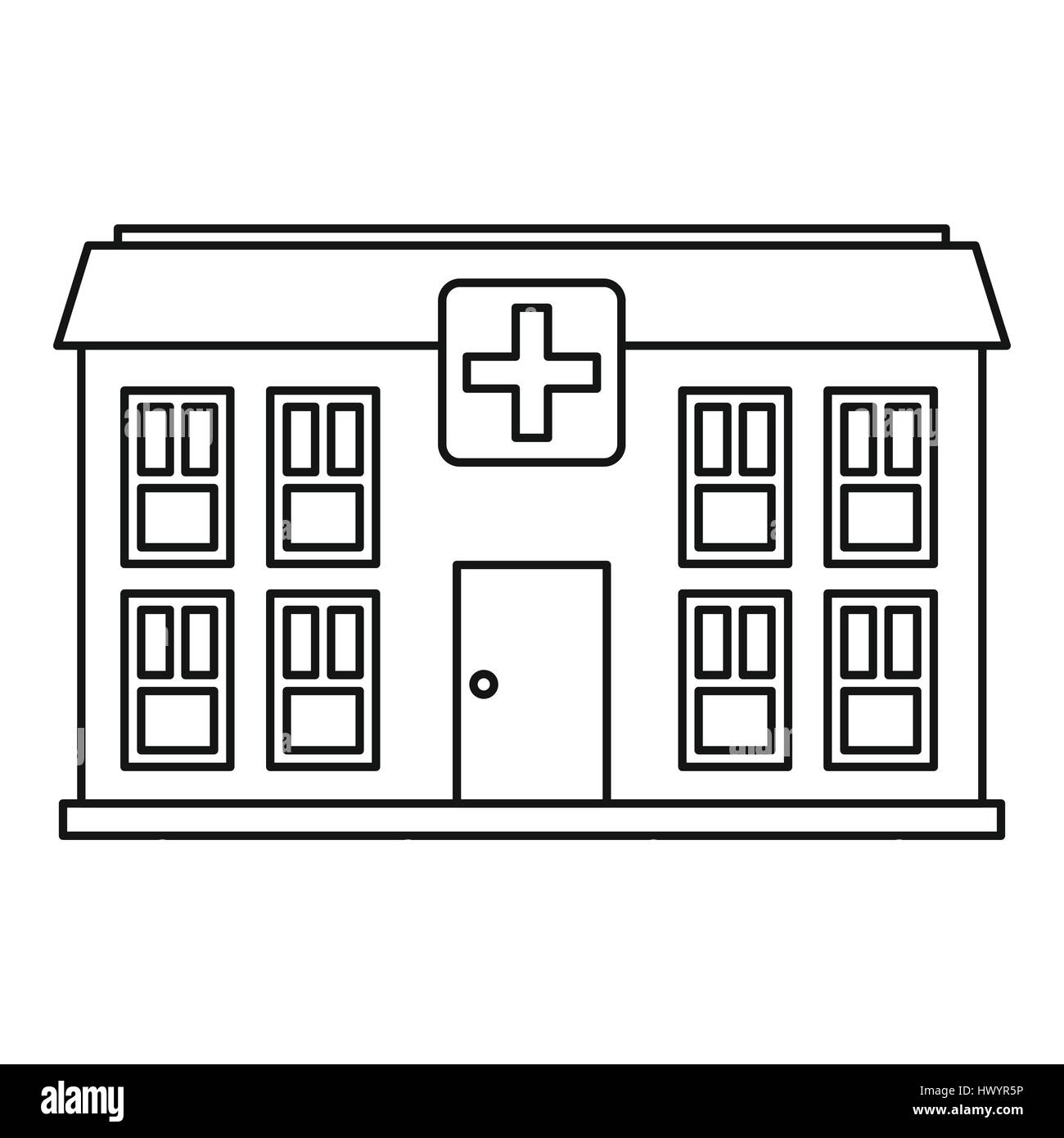 Hospital icon, outline style Stock Vector Image & Art Alamy