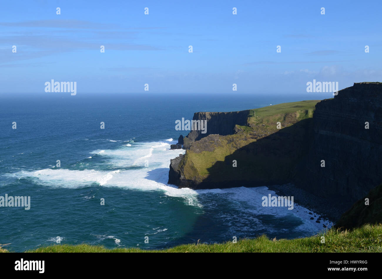 Waves From Galway Bay Crashing Against The Sea Cliffs In Ireland Stock Photo Alamy