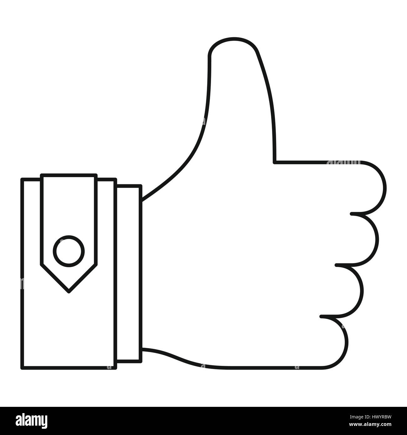 Thumbs up icon, outline style Stock Vector Image & Art - Alamy