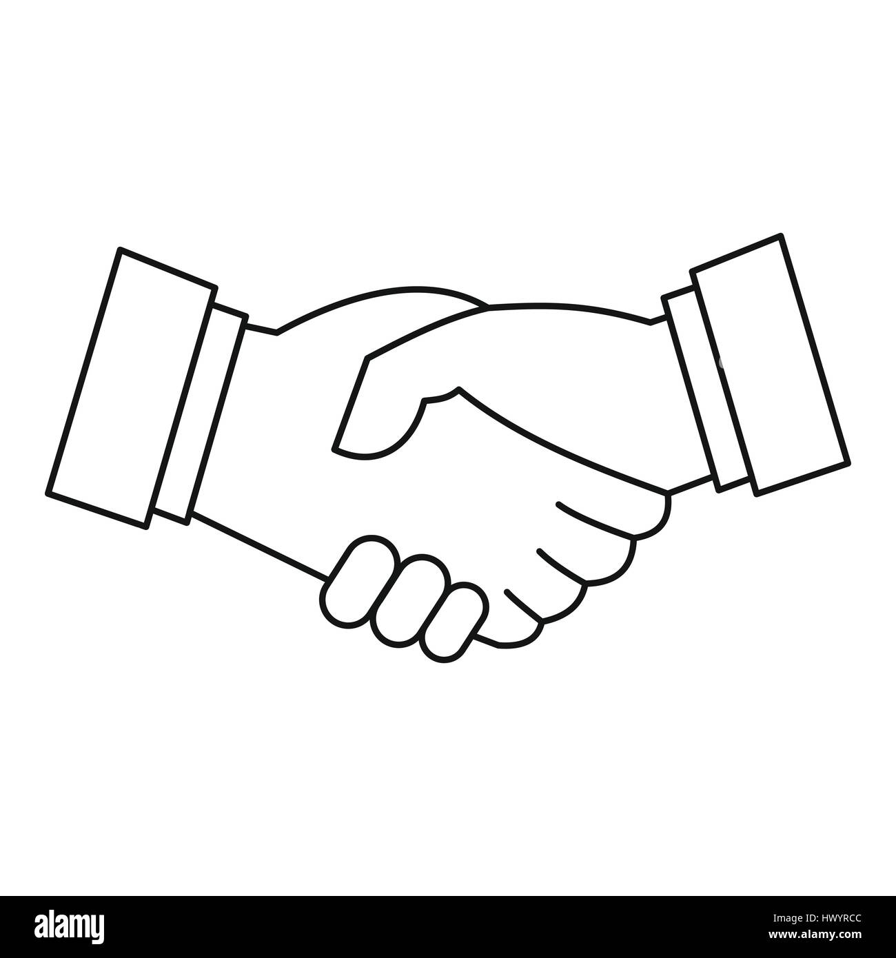 Handshake Icon - Download in Colored Outline Style