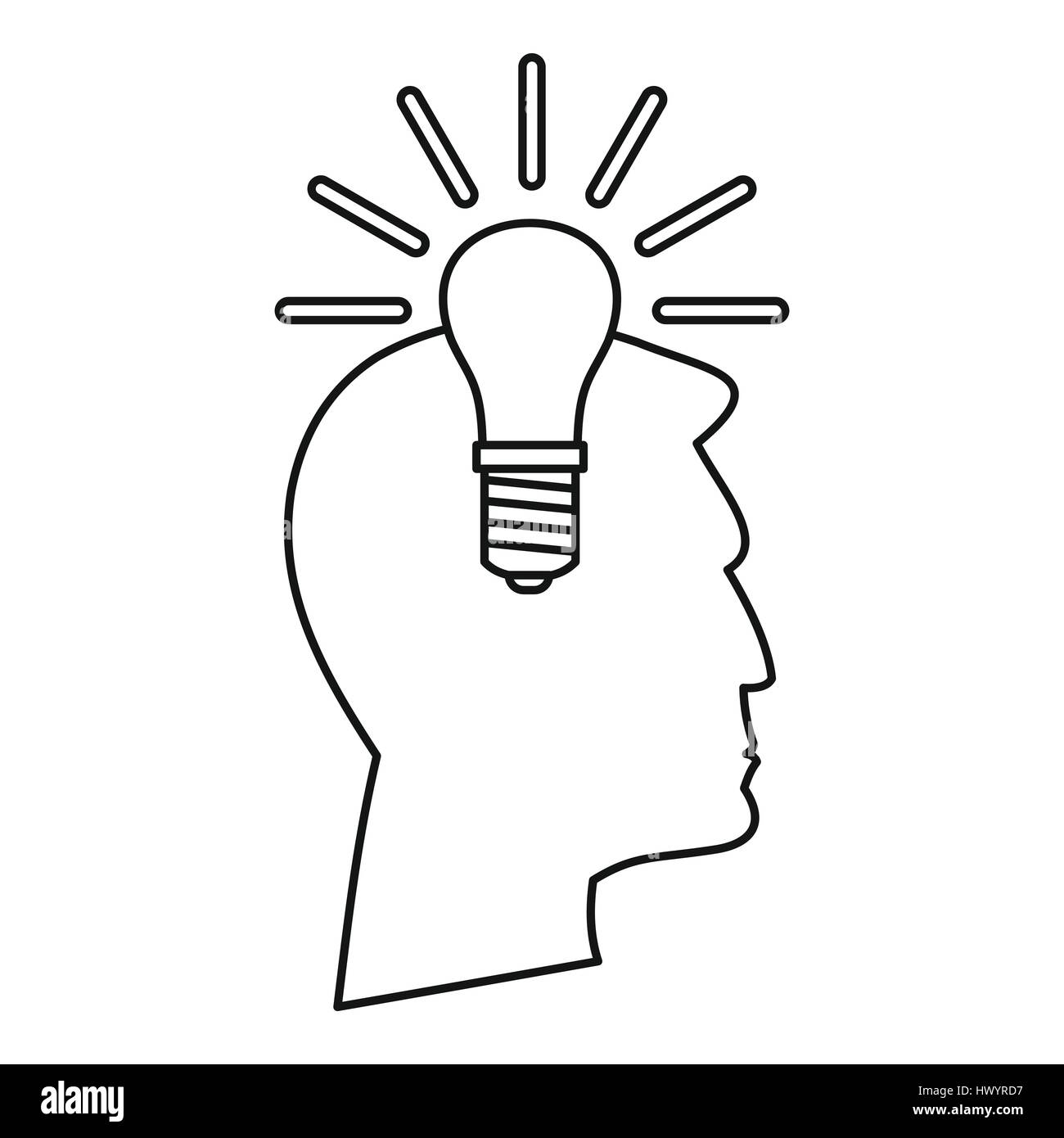 Light bulb idea icon, outline style Stock Vector Image & Art - Alamy