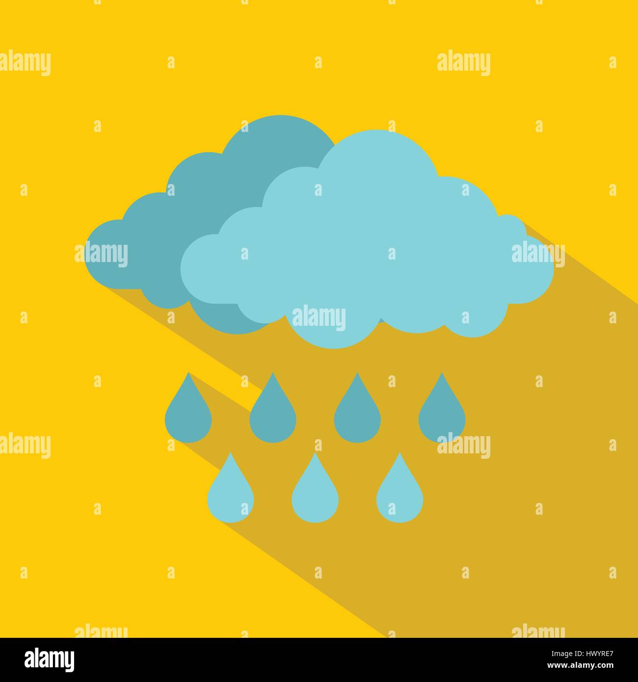 Cloud with rain icon, flat style Stock Vector Image & Art - Alamy