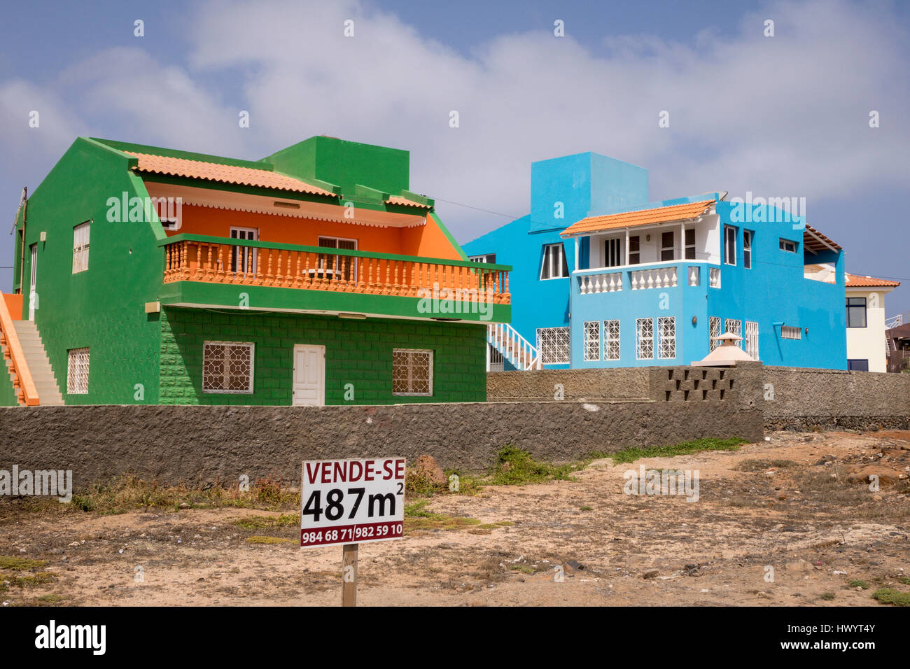 Building plot for sale, Baia das Gatas, Sao Vicente, Cape Verde Islands Stock Photo