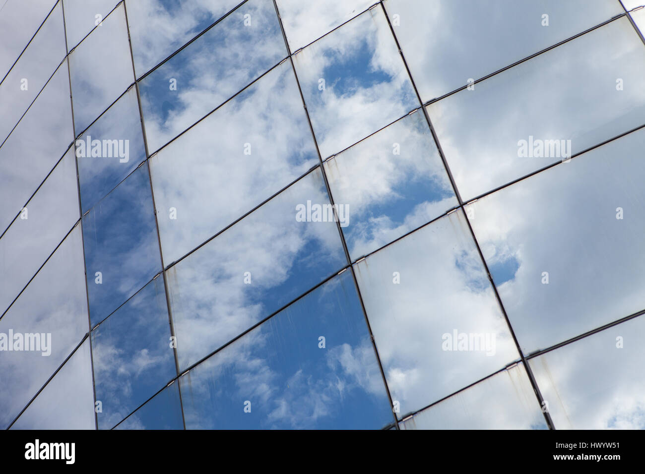 Beautiful skycraper architectural glass building Stock Photo