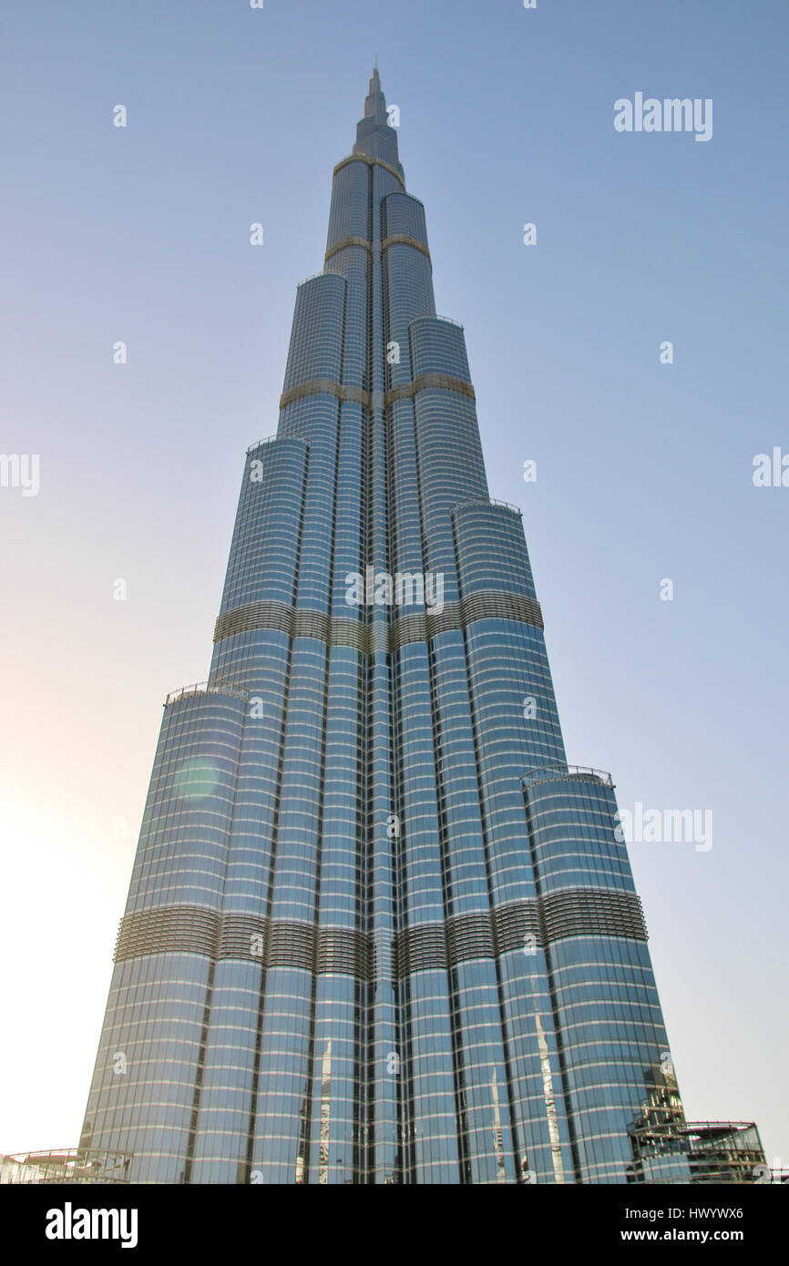 Burj Khalifa - the world's tallest tower at Downtown Burj Dubai Stock Photo