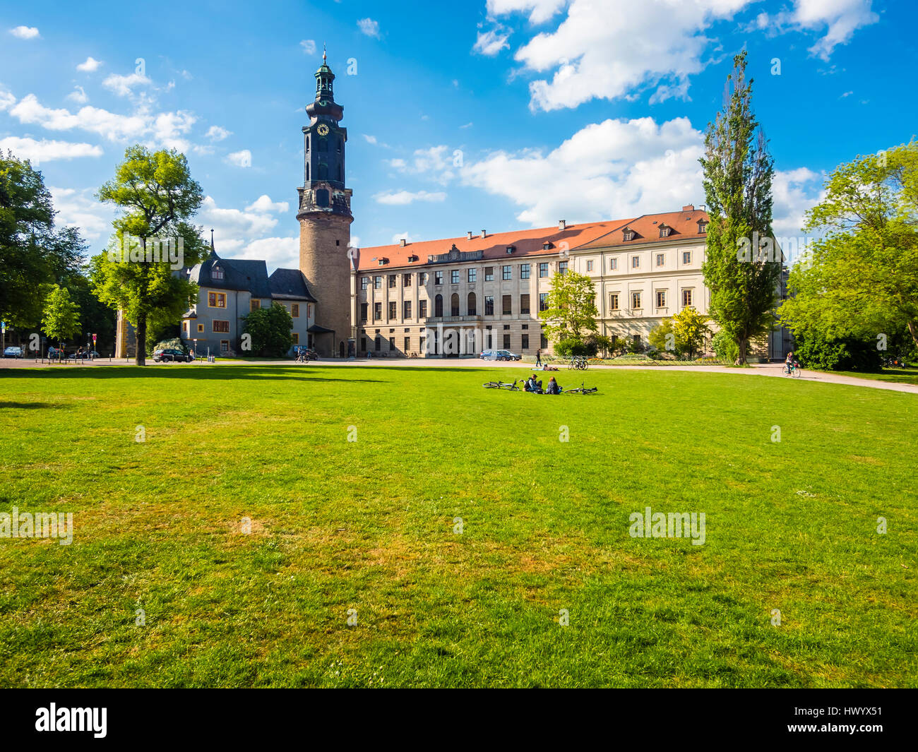 Germany, Weimar, view to Klassik Stiftung Weimar and castel museum Stock Photo