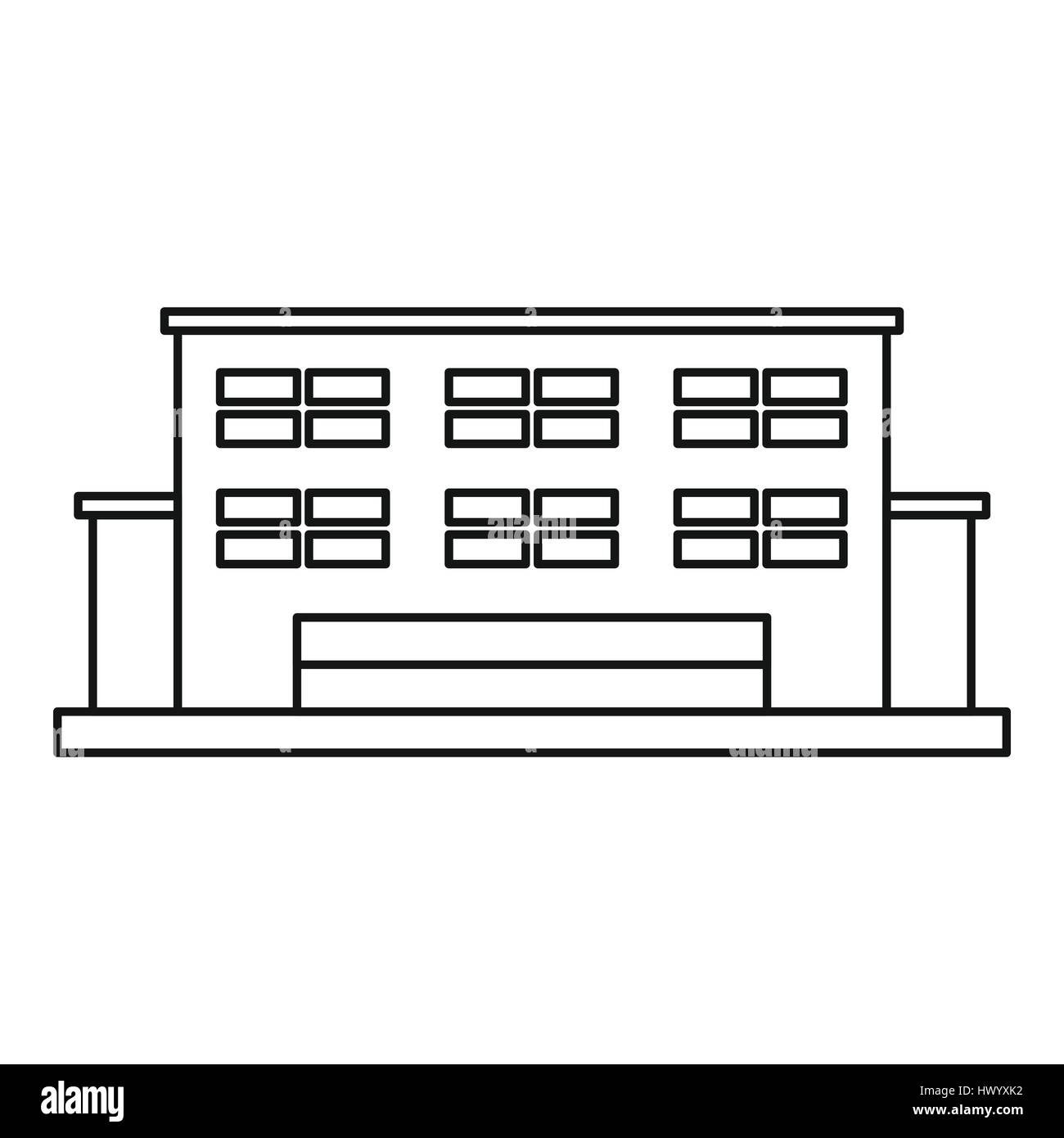 Manufacturing factory building icon, outline style Stock Vector Image ...