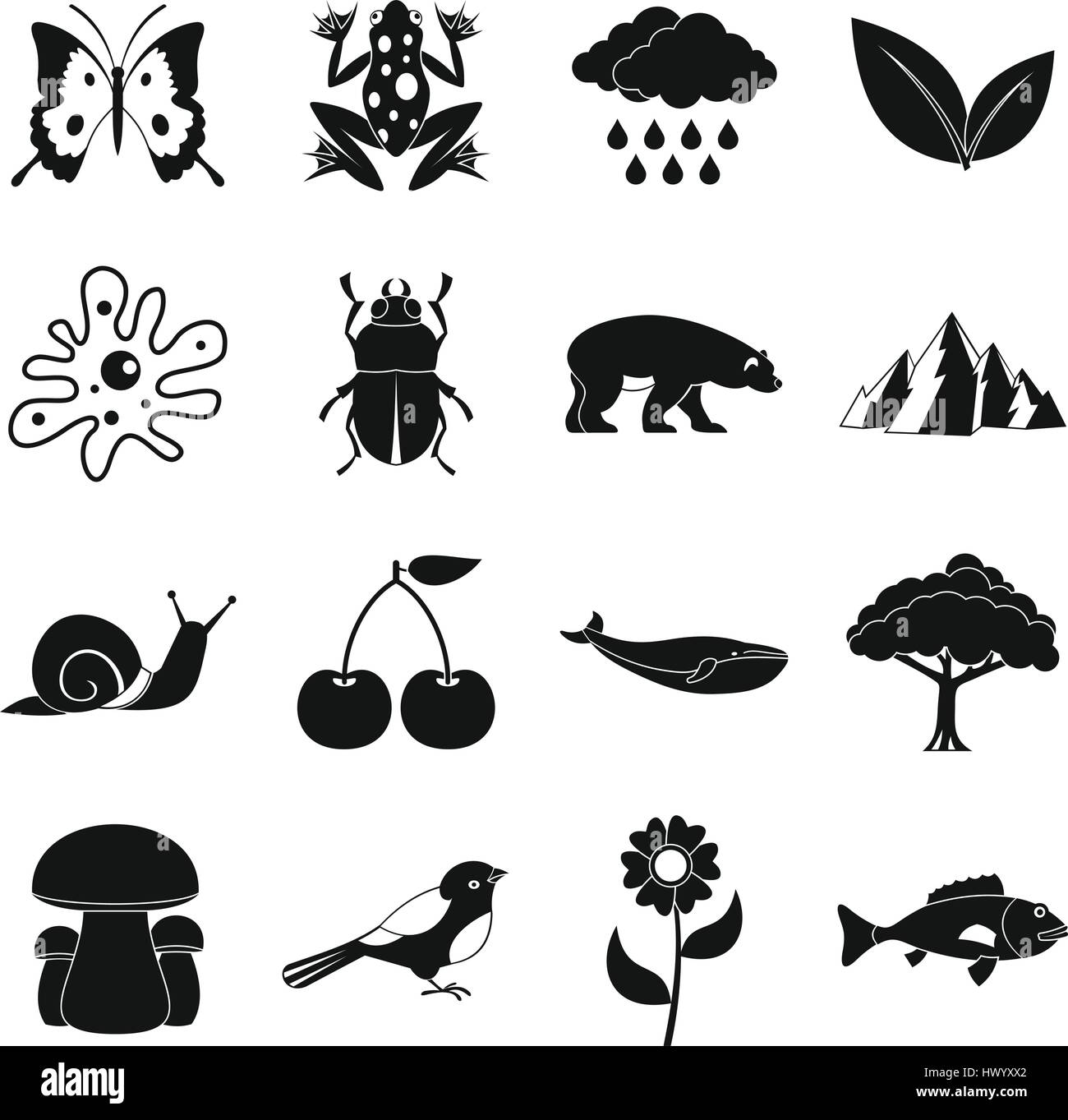 Nature items icons set, simple style Stock Vector Image & Art - Alamy