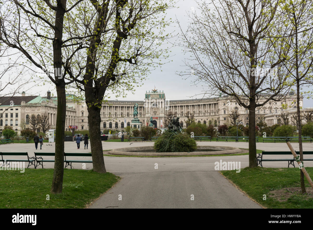 The Hofburg palace from Heldenplatz, Vienna, Austria, Europe Stock Photo