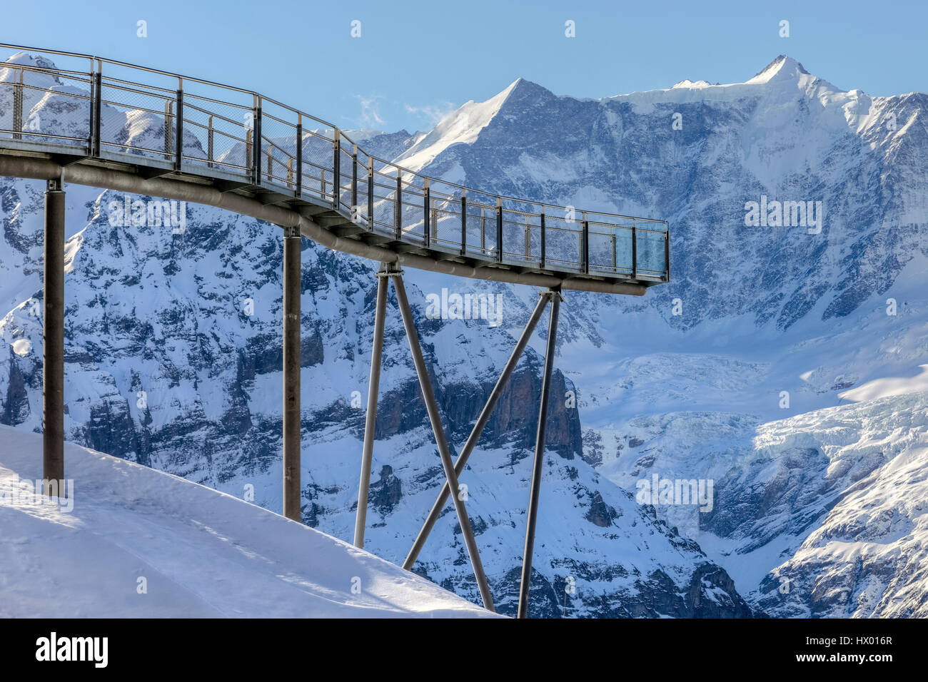 First, Cliff Walk, Grindelwald, Berne, Switzerland, Europe Stock Photo