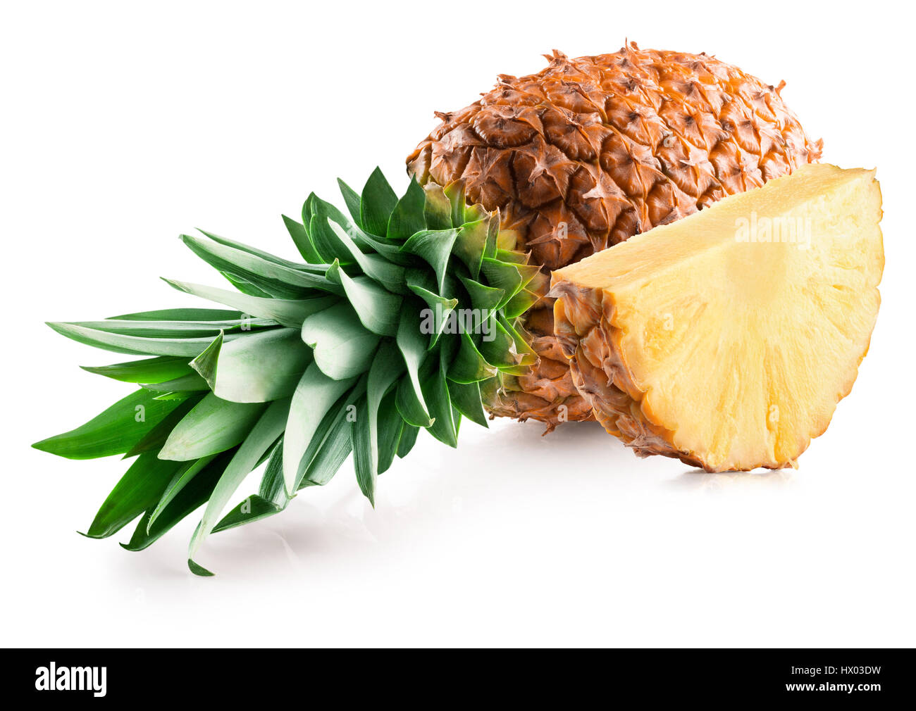 pineapple with slice isolated on the white background Stock Photo - Alamy