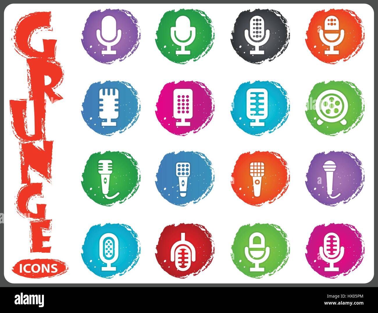 Microphone icon set for web sites and user interface Stock Vector Image ...