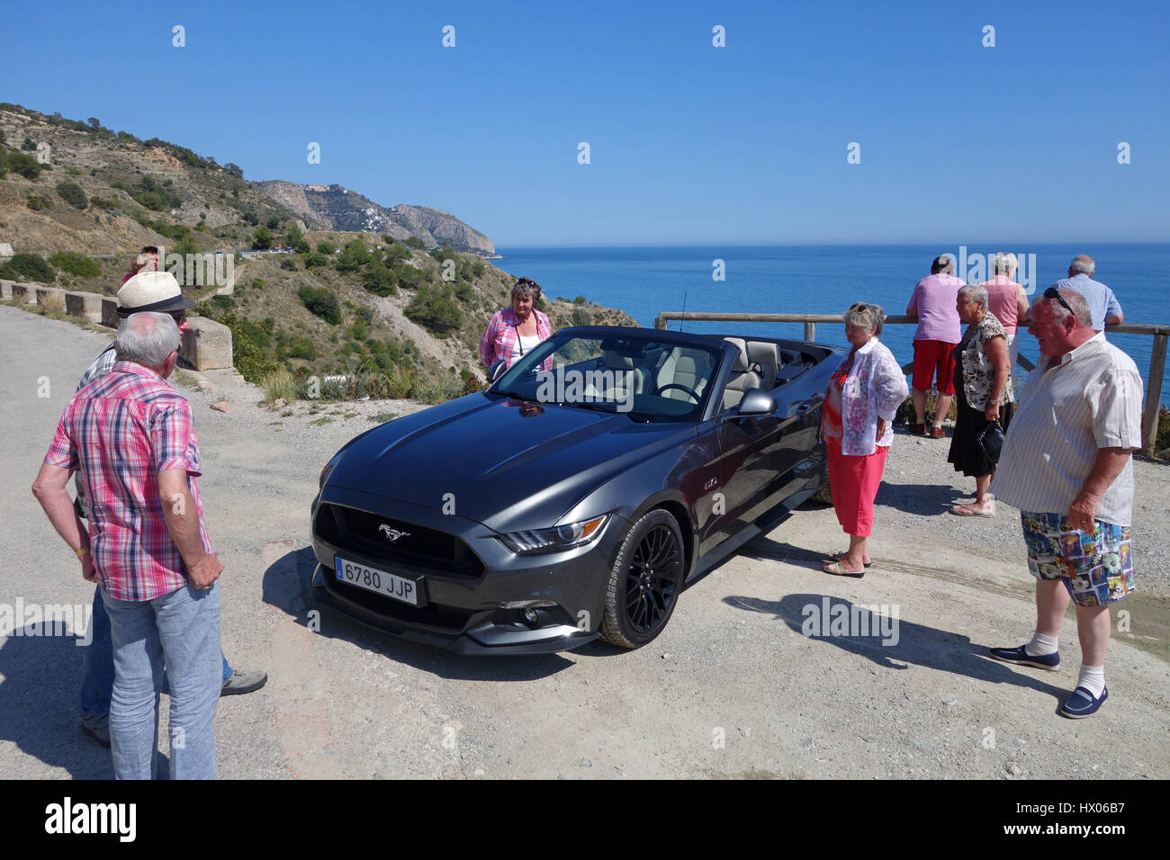Convertable Ford Mustang 5 Litre V8 Eye catching crowd pulling car Ford Mustang Stock Photo