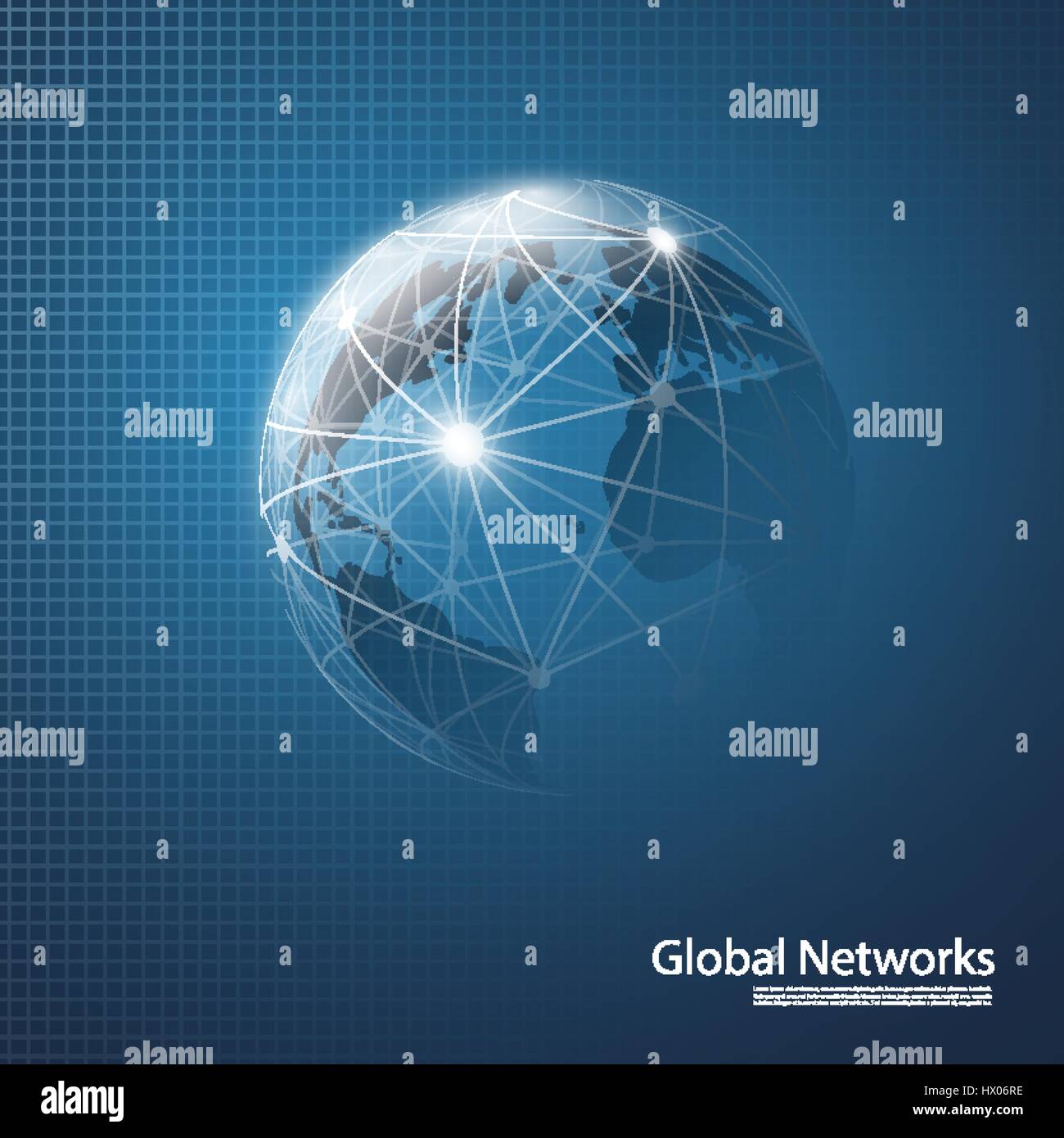 Cloud Computing and Networks Concept Design on a Blue Background Stock ...