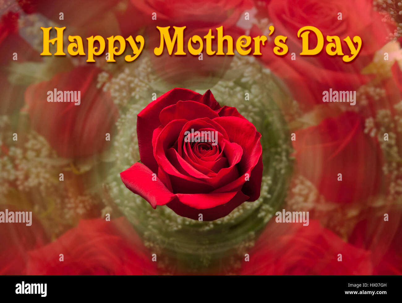 Happy Mothers Day background with red rose Stock Photo - Alamy