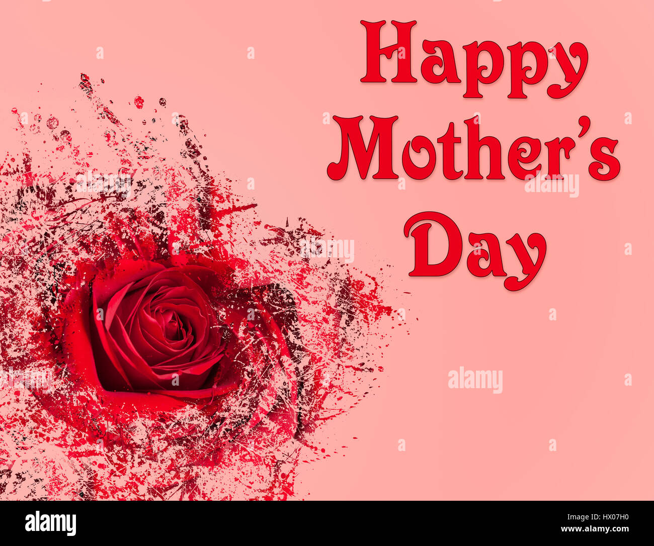 Happy Mothers Day background with red rose Stock Photo - Alamy