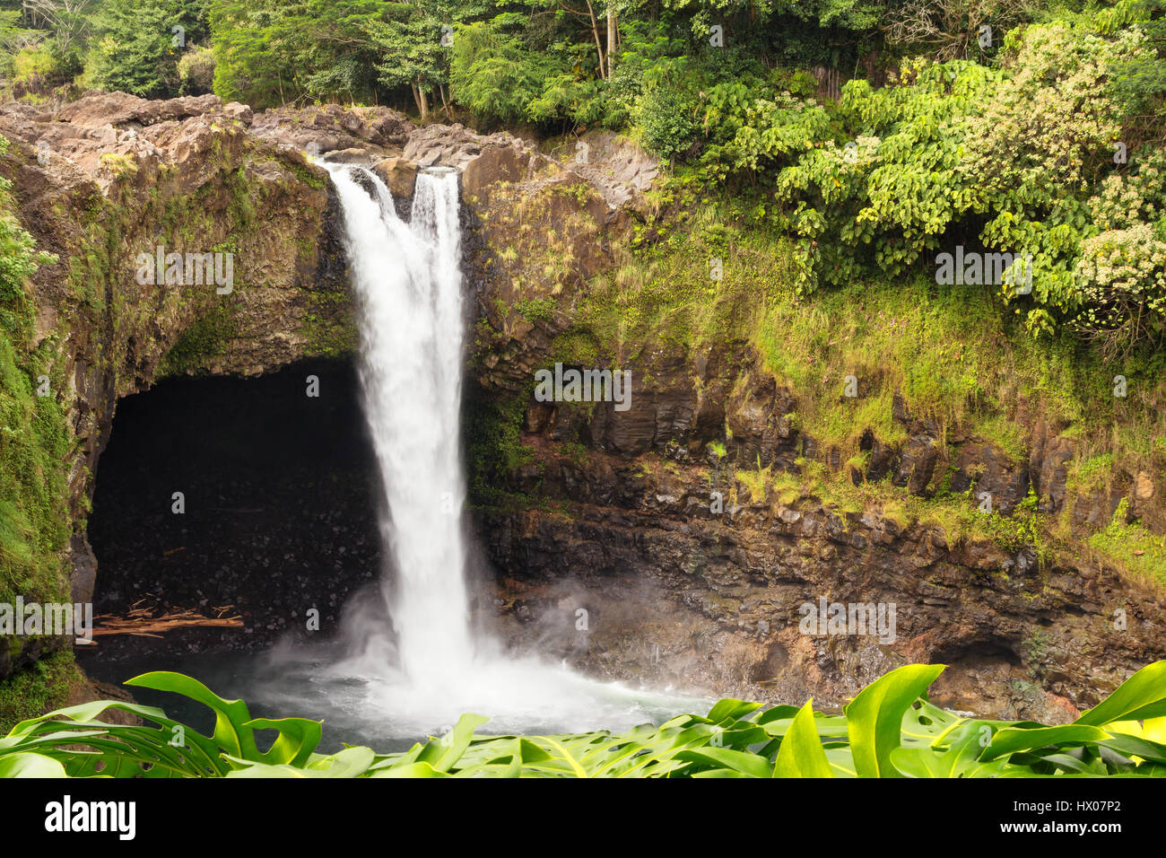 Rainbow Falls is a popular waterfall near Hilo, on the wet side of The