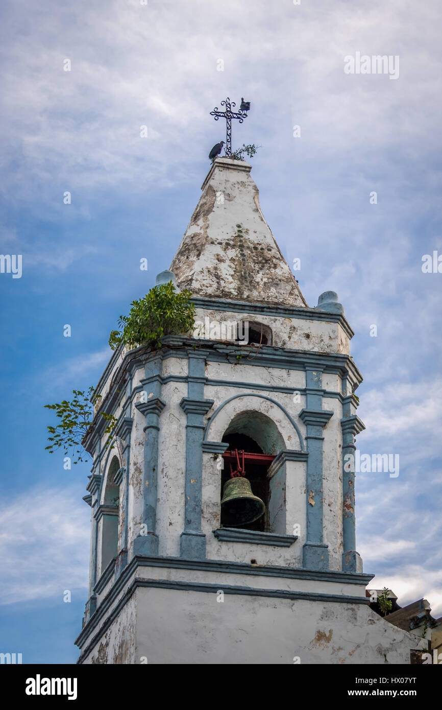 Tower bell of San Jose Church in Casco Viejo - Panama City, Panama Stock Photo