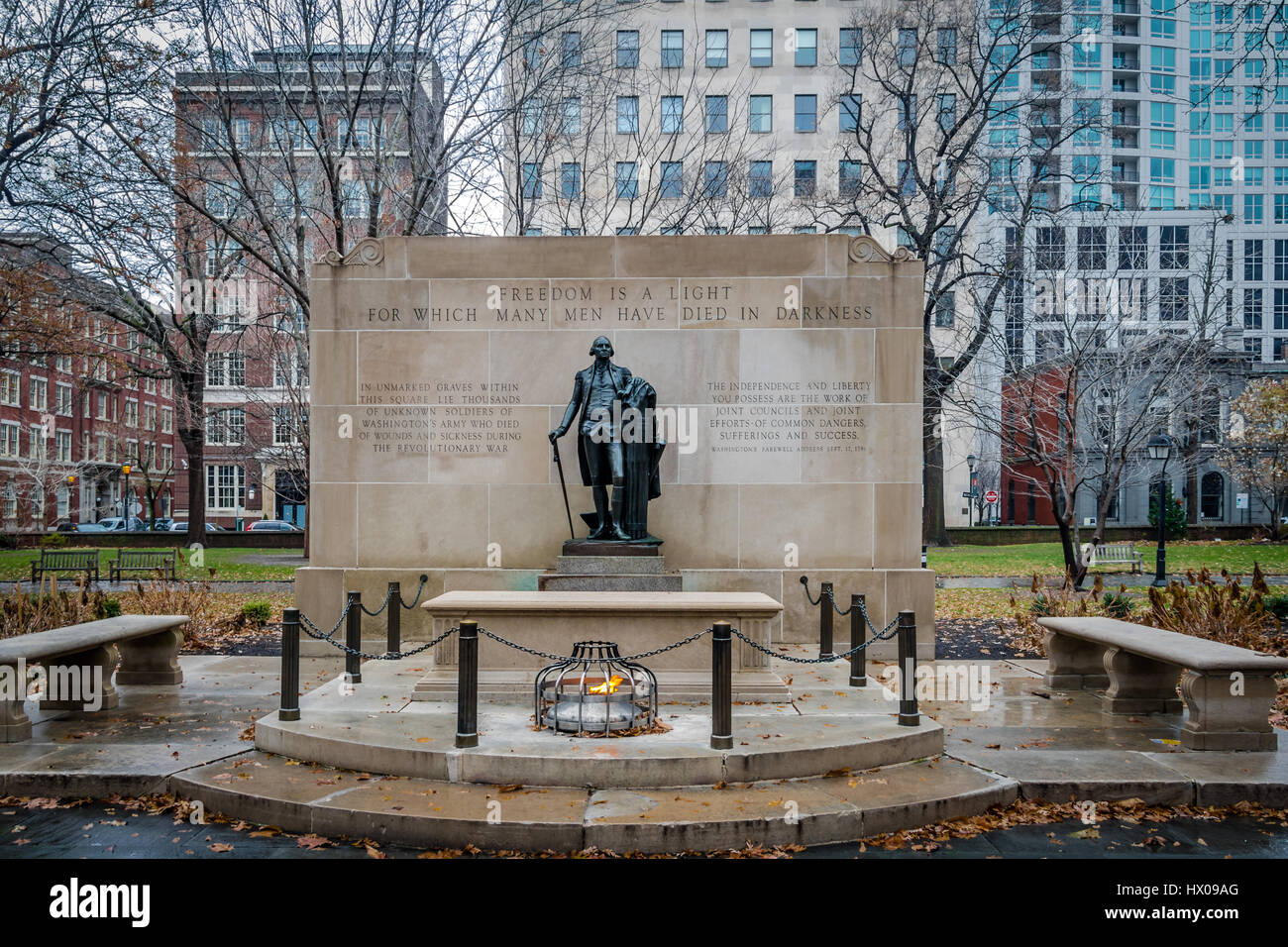 Tomb of the Unknown Soldier at Washington Square - Philadelphia, Pennsylvania, USA Stock Photo