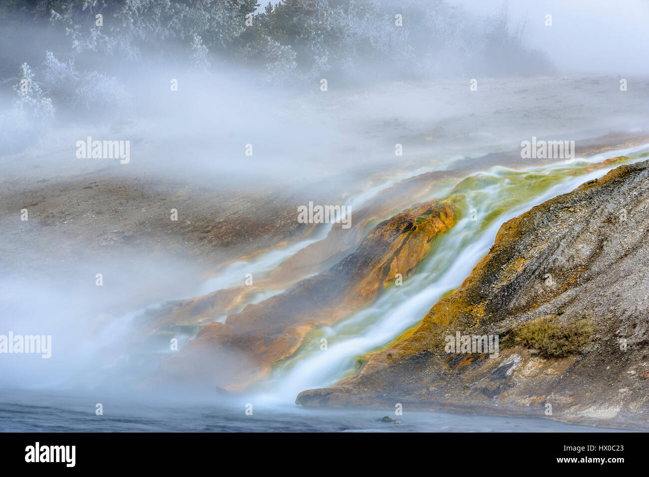 Grand Prismatic Spring outflow in Yellowstone National Park Stock Photo ...
