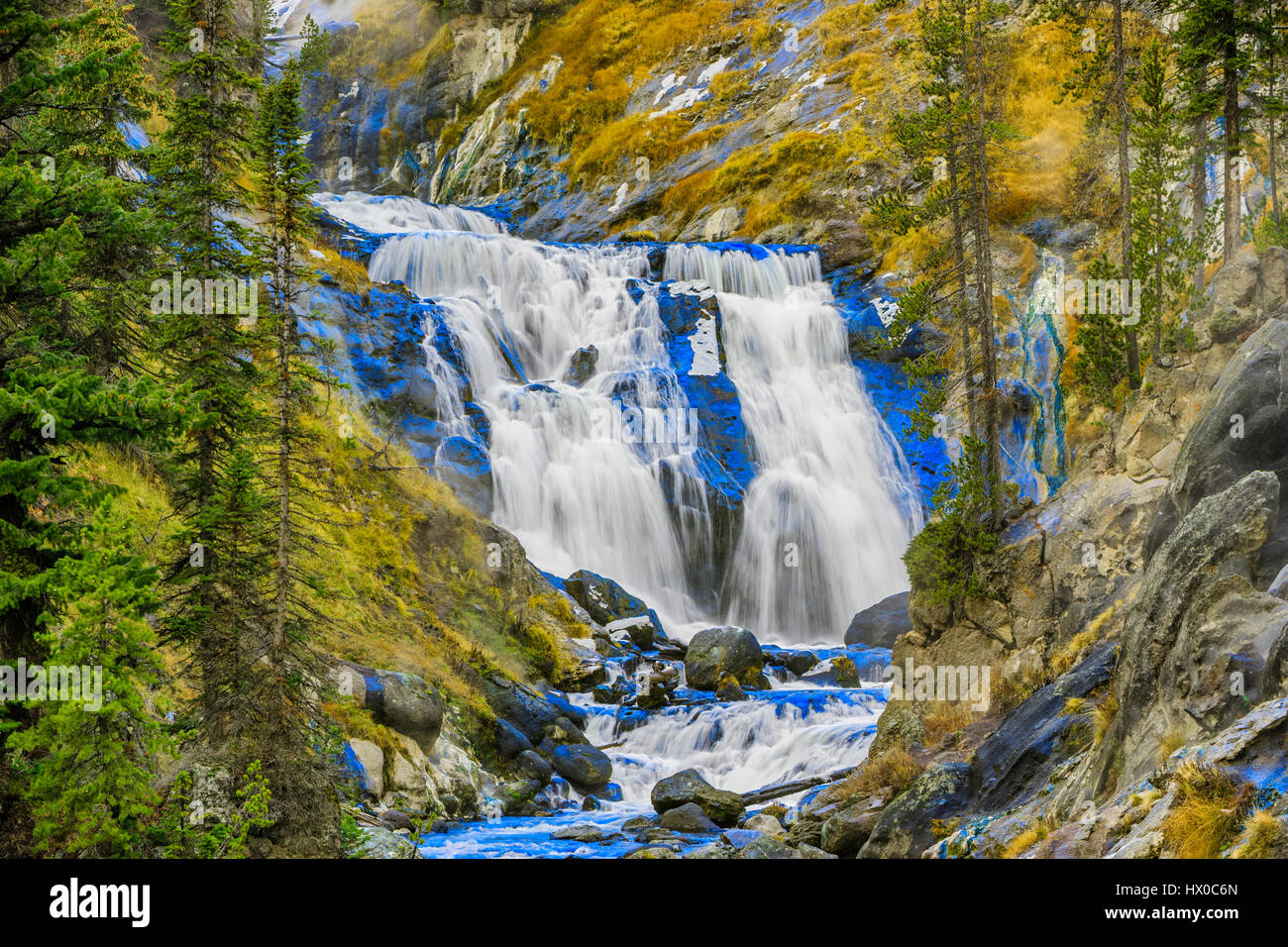 Mystic Falls in Yellowstone National Park Wyoming Stock Photo Alamy