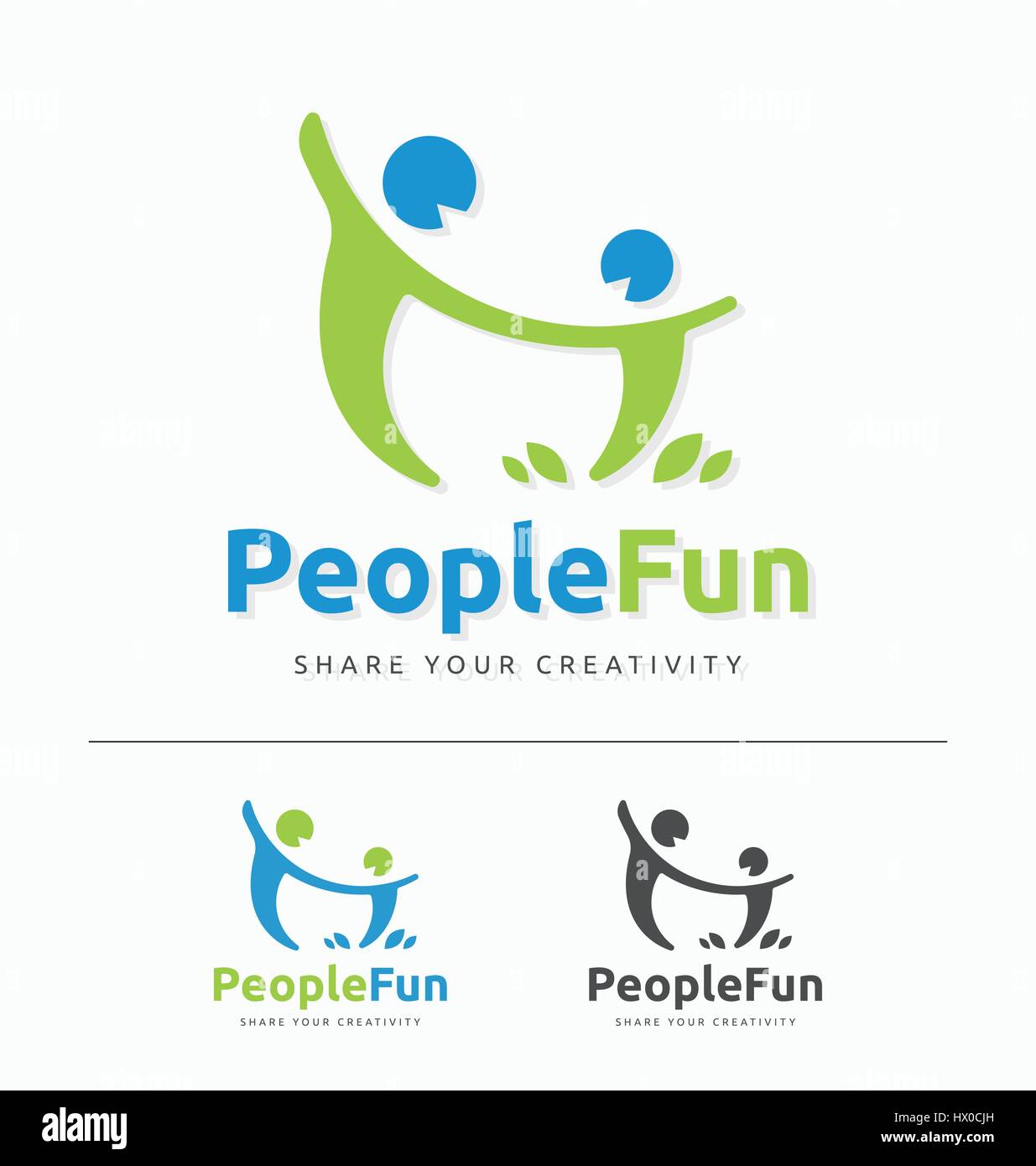 Abstract couple having fun sign and logo template. people connect logo ...