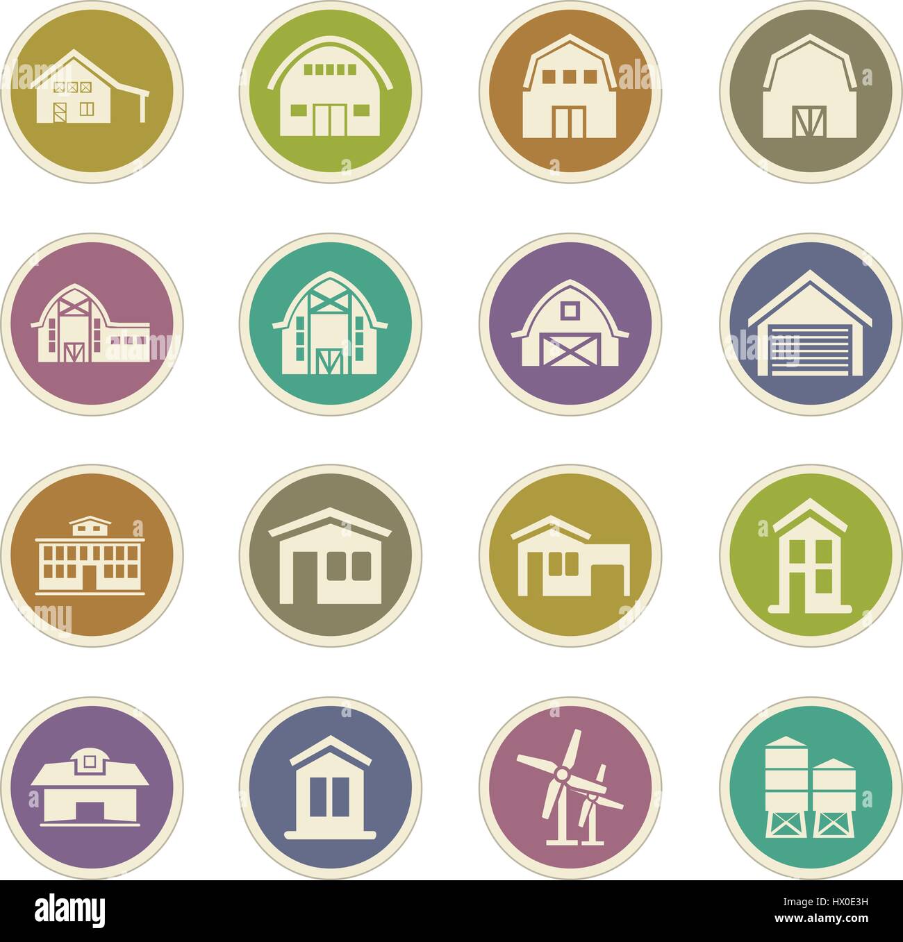 farm building icon set for web sites and user interface Stock Vector ...